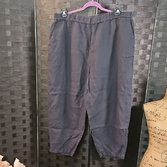 Poetry Pants - Poetry Navy Blue Linen Pants Size 18